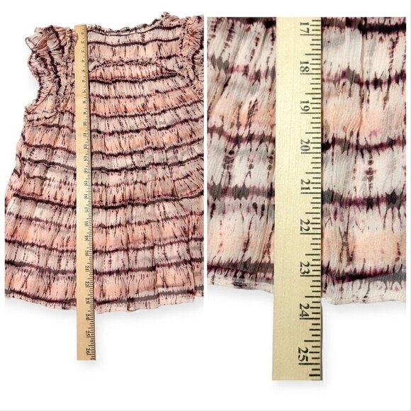 Ulla Johnson Clea Pink Tie Dye Stripe Silk Blouse , Size 2 - Picture 16 of 16